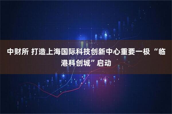 中财所 打造上海国际科技创新中心重要一极 “临港科创城”启动