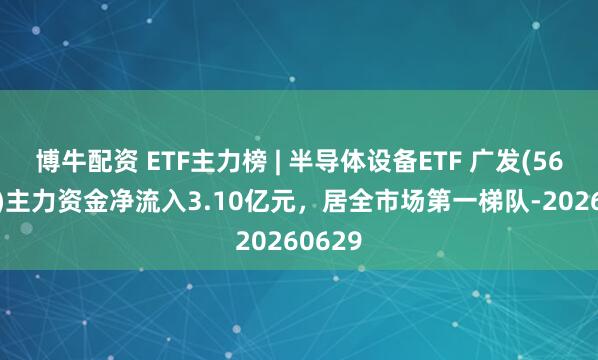 博牛配资 ETF主力榜 | 半导体设备ETF 广发(560780)主力资金净流入3.10亿元，居全市场第一梯队-20260629
